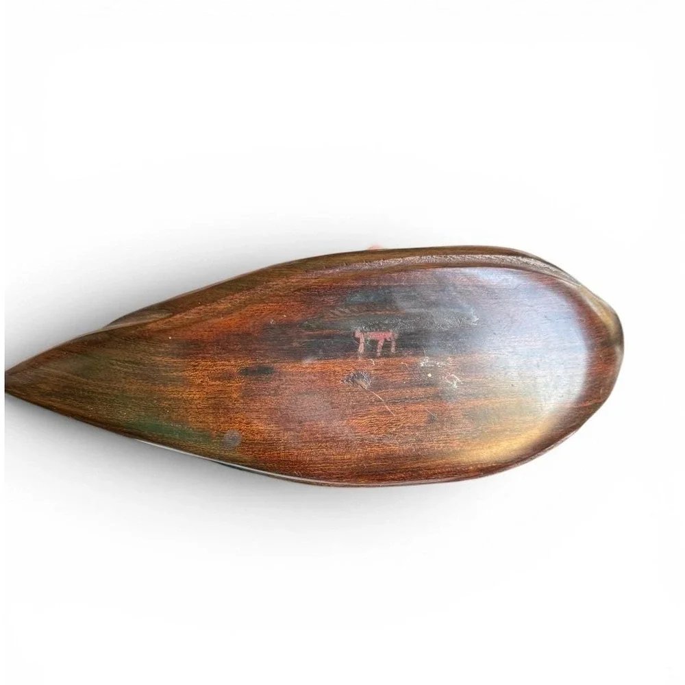 Vintage Decorative Duck Decoy‎ Hand-Carved Heavy Ironwood